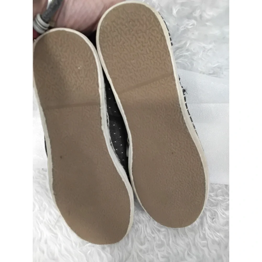 SeaVees Sorrento Sand Shoe Womens 9 Black Polka Dot Denim Espadrille Sneakers